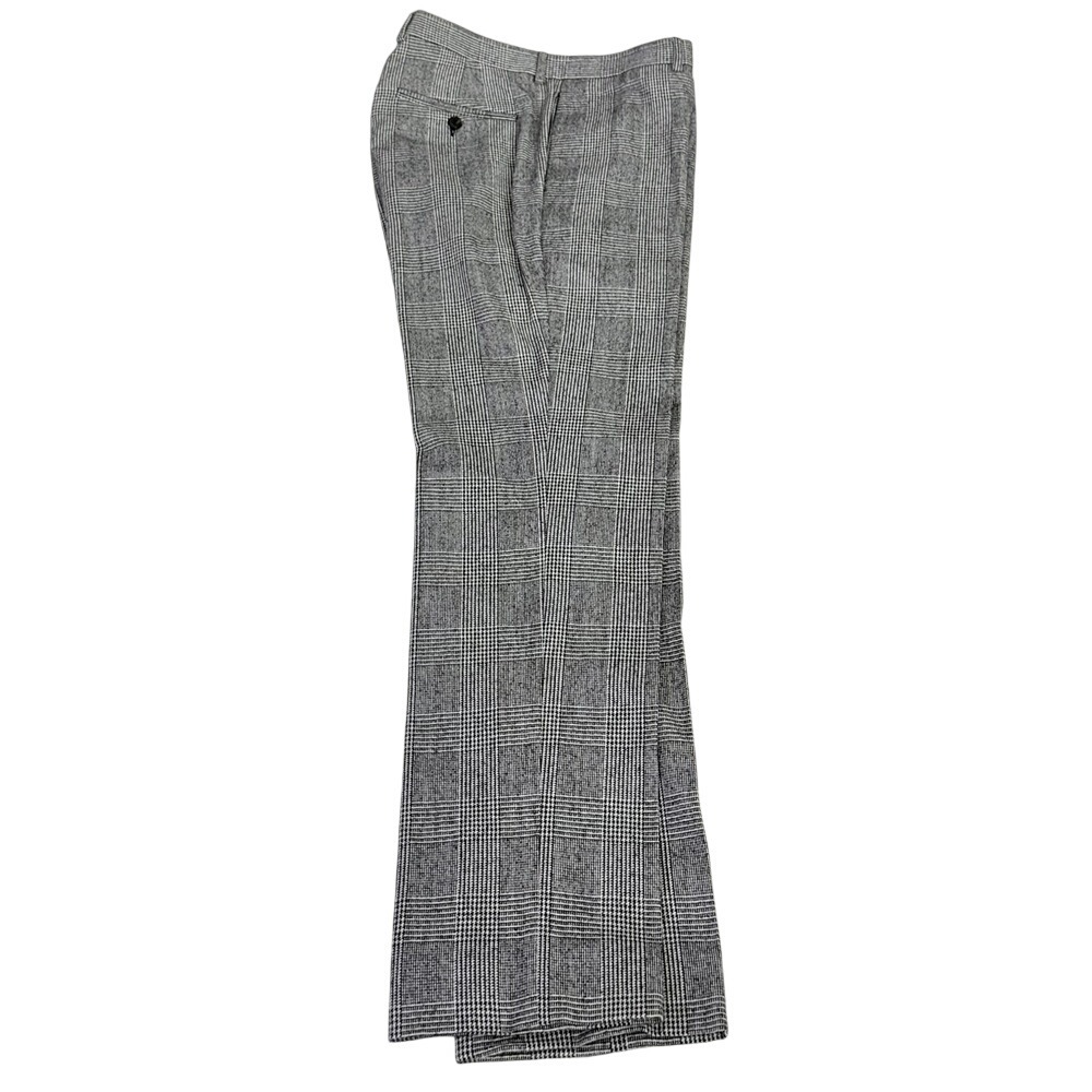 Sandro Paris Glen Plaid Straight Leg Trousers Black White Size 44 Wool Cotton